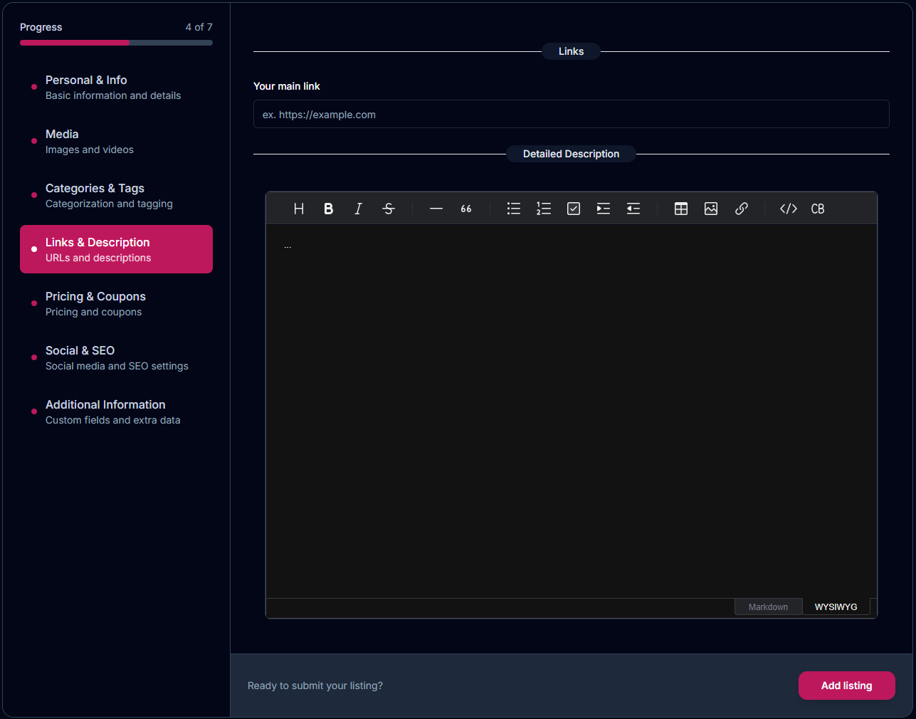 Links & Descriptiont