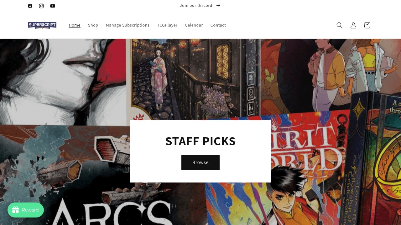 Superscript Comics and Games